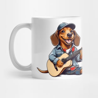 Dachshund Playing Guitar Mug